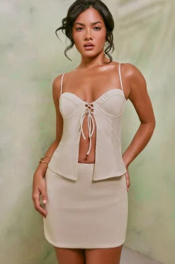 Oh Polly Women'S Clothing Sale - $65 And Under | Women'S Clothing Sale - $40 And Under^Mid Rise Linen Mini Skirt in White