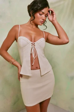 Oh Polly Women'S Clothing Sale - $65 And Under | Women'S Clothing Sale - $40 And Under^Mid Rise Linen Mini Skirt in White