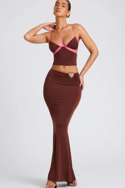 Oh Polly Women'S Clothing Sale - $65 And Under | Women'S Clothing Sale - $40 And Under^Mid Rise Maxi Skirt in Chocolate Brown ChocolateBrown