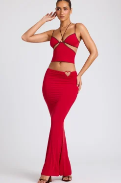 Oh Polly Women'S Clothing Sale - $65 And Under | Women'S Clothing Sale - $40 And Under^Mid Rise Maxi Skirt in Fire Red FireRed
