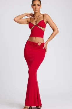 Oh Polly Women'S Clothing Sale - $65 And Under | Women'S Clothing Sale - $40 And Under^Mid Rise Maxi Skirt in Fire Red FireRed