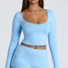 Oh Polly Women'S Clothing Sale - $65 And Under | Women'S Clothing Sale - $40 And Under^Mid Rise Pointelle Mini Shorts in Baby Blue BabyBlue