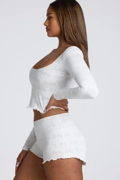 Oh Polly Women'S Clothing Sale - $65 And Under | Women'S Clothing Sale - $40 And Under^Mid Rise Pointelle Mini Shorts in White