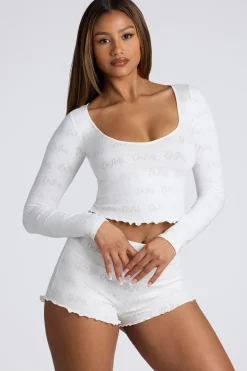 Oh Polly Women'S Clothing Sale - $65 And Under | Women'S Clothing Sale - $40 And Under^Mid Rise Pointelle Mini Shorts in White