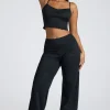 Oh Polly Women'S Clothing Sale - $65 And Under | Women'S Clothing Sale - $40 And Under^Mid Rise Straight Leg Pointelle Trousers in Black