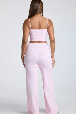 Oh Polly Women'S Clothing Sale - $65 And Under | Women'S Clothing Sale - $40 And Under^Mid Rise Straight Leg Pointelle Trousers in Baby Pink BabyPink