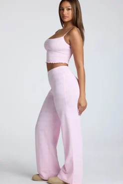 Oh Polly Women'S Clothing Sale - $65 And Under | Women'S Clothing Sale - $40 And Under^Mid Rise Straight Leg Pointelle Trousers in Baby Pink BabyPink