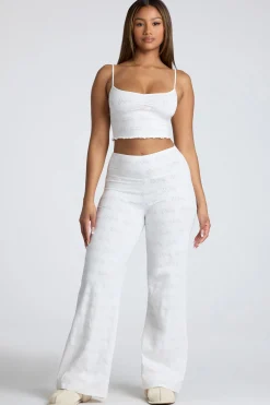 Oh Polly Women'S Clothing Sale - $65 And Under | Women'S Clothing Sale - $40 And Under^Mid Rise Straight Leg Pointelle Trousers in White