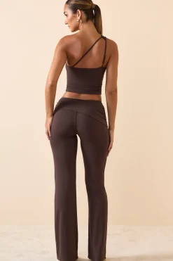 Oh Polly Bottoms | Co-Ords^Mid Rise Straight Leg Trousers in Chocolate Brown