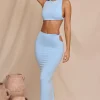 Oh Polly Skirts & Skorts^Mid Rise Twist Maxi Skirt in Sky Blue SkyBlue