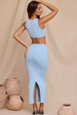 Oh Polly Skirts & Skorts^Mid Rise Twist Maxi Skirt in Sky Blue SkyBlue