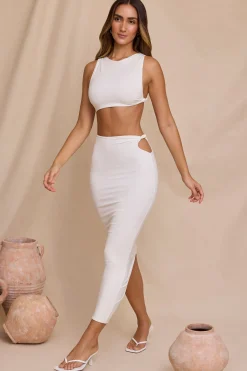 Oh Polly Skirts & Skorts | Bride To Be^Mid Rise Twist Maxi Skirt in White