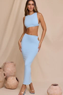 Oh Polly Skirts & Skorts^Mid Rise Twist Maxi Skirt in Sky Blue SkyBlue