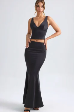Oh Polly Skirts & Skorts | Co-Ords^Mid-Rise Fishtail Maxi Skirt in Black