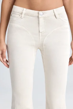 Oh Polly Bottoms | Co-Ords^Mid-Rise Flared Jeans in Ecru