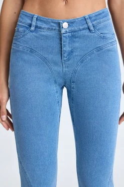 Oh Polly Bottoms | Co-Ords^Mid-Rise Flared Jeans in Mid Blue Stonewash MidBlueStonewash