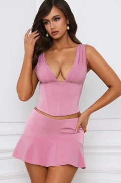 Oh Polly Skirts & Skorts | Bottoms^Mid-Rise Godet A-Line Mini Skirt in Mauve