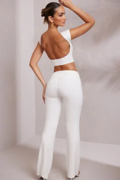 Oh Polly Bottoms | Elevated Essentials^Mid-Rise Straight Leg Trousers in White