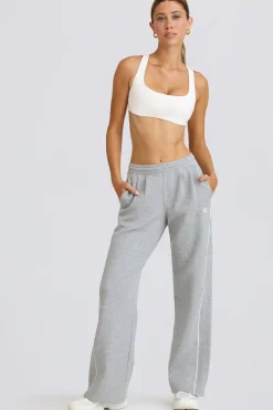 Oh Polly Tracksuits | Matching Sets^Mid-Rise Straight-Leg Joggers in Grey Marl GreyMarl