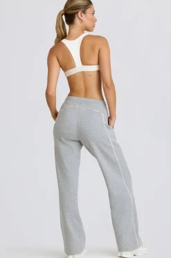 Oh Polly Tracksuits | Matching Sets^Mid-Rise Straight-Leg Joggers in Grey Marl GreyMarl