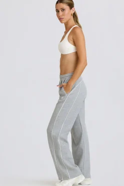 Oh Polly Tracksuits | Matching Sets^Mid-Rise Straight-Leg Joggers in Grey Marl GreyMarl