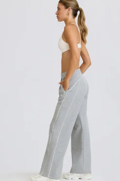 Oh Polly Tracksuits | Matching Sets^Mid-Rise Straight-Leg Joggers in Grey Marl GreyMarl