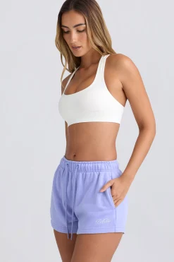 Oh Polly Matching Sets | Shorts^Mid-Rise Sweat Shorts in Periwinkle