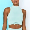 Oh Polly Women'S Clothing Sale - $65 And Under | Women'S Clothing Sale - $40 And Under^Miles Ahead Ribbed High Neck Crop Top in Light Blue
