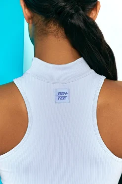 Oh Polly Women'S Clothing Sale - $65 And Under | Women'S Clothing Sale - $40 And Under^Miles Ahead Ribbed High Neck Crop Top in Cool Blue