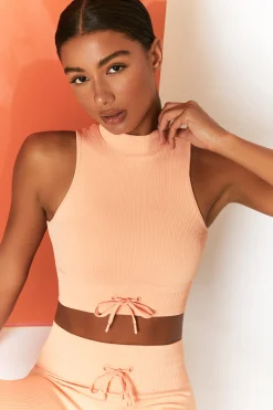 Oh Polly Women'S Clothing Sale - $65 And Under | Women'S Clothing Sale - $40 And Under^Miles Ahead Ribbed High Neck Crop Top in Peach
