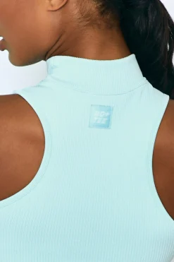 Oh Polly Women'S Clothing Sale - $65 And Under | Women'S Clothing Sale - $40 And Under^Miles Ahead Ribbed High Neck Crop Top in Light Blue