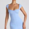 Oh Polly Tencel™ Modal Dresses^Modal Asymmetric Lace-Up A-Line Mini Dress in Sky Blue SkyBlue