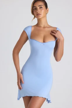 Oh Polly Tencel™ Modal Dresses^Modal Asymmetric Lace-Up A-Line Mini Dress in Sky Blue SkyBlue