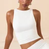 Oh Polly Tops^Modal Boat-Neck Tank Top in White