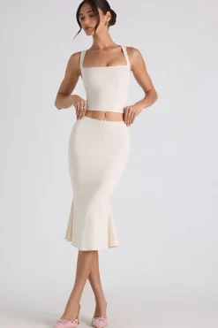 Oh Polly Co-Ords | Tops^Modal Bow-Detail Crop Top in Ivory