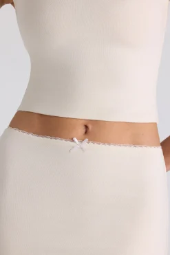 Oh Polly Co-Ords | Tops^Modal Bow-Detail Crop Top in Ivory