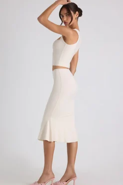 Oh Polly Co-Ords | Tops^Modal Bow-Detail Crop Top in Ivory