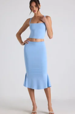 Oh Polly Skirts & Skorts | Co-Ords^Modal Bow-Detail Mid-Rise Midi Skirt in Sky Blue SkyBlue