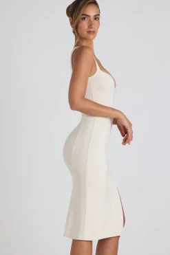 Oh Polly Bride To Be | Graduation Dresses^Modal Bow-Detail Sweetheart-Neck Midi Dress in Ivory