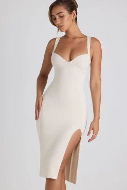Oh Polly Bride To Be | Graduation Dresses^Modal Bow-Detail Sweetheart-Neck Midi Dress in Ivory