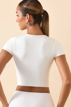 Oh Polly Tops | Fall Outfits^Modal Cap-Sleeve Crop Top in White