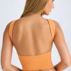 Oh Polly Co-Ords | Tops^Modal High-Neck Open-Back Crop Top in Sunset Orange