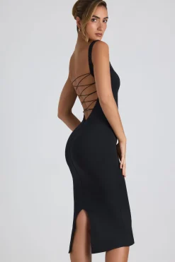 Oh Polly Fall Outfits | Graduation Dresses^Modal Lace-Trim Midaxi Dress in Black