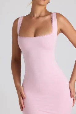 Oh Polly Wedding Guest | Graduation Dresses^Modal Lace-Trim Midaxi Dress in Soft Pink SoftPink