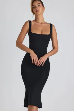 Oh Polly Fall Outfits | Graduation Dresses^Modal Lace-Trim Midaxi Dress in Black