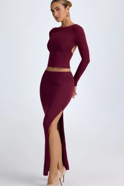 Oh Polly Skirts & Skorts | Bottoms^Modal Low-Rise Maxi Skirt in Wine Red WineRed