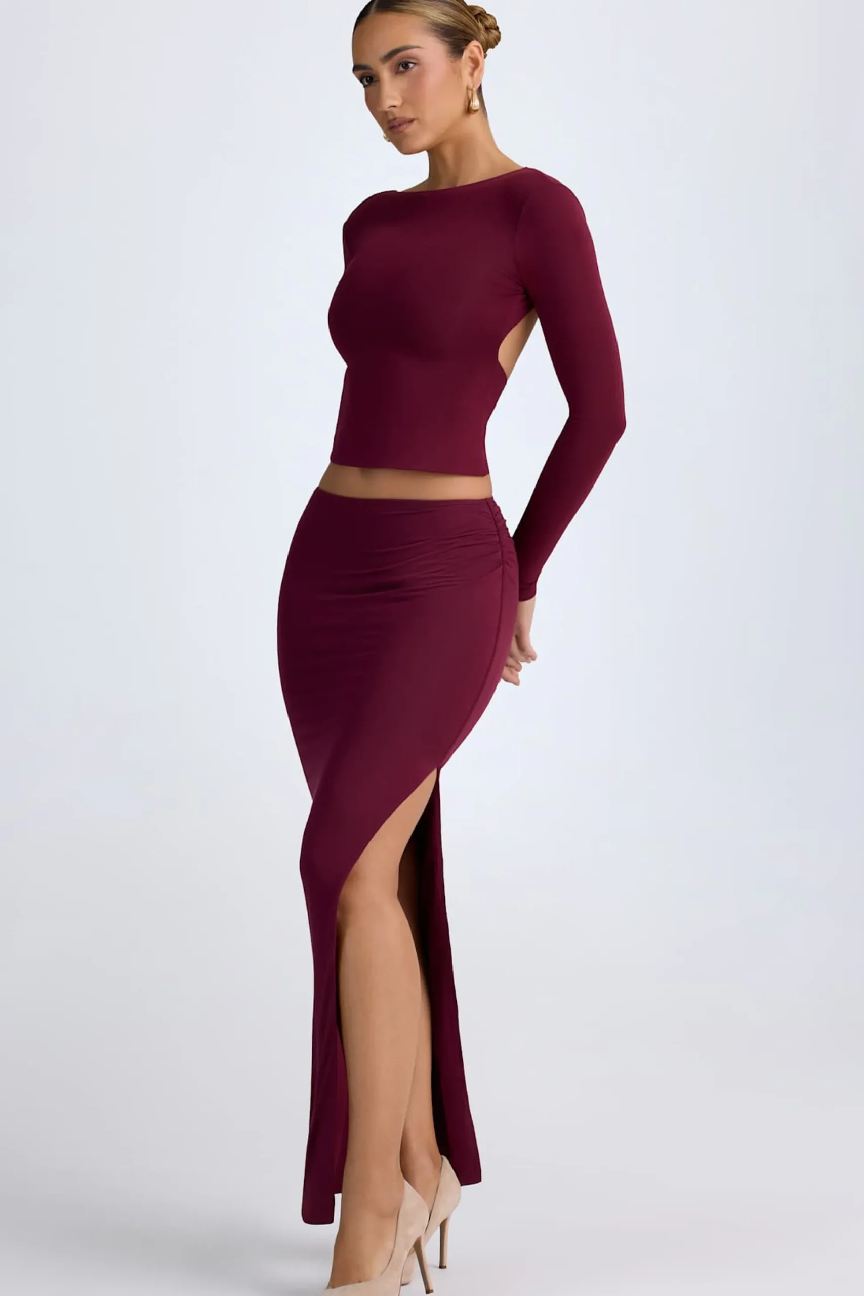 Oh Polly Skirts & Skorts | Bottoms^Modal Low-Rise Maxi Skirt in Wine Red WineRed