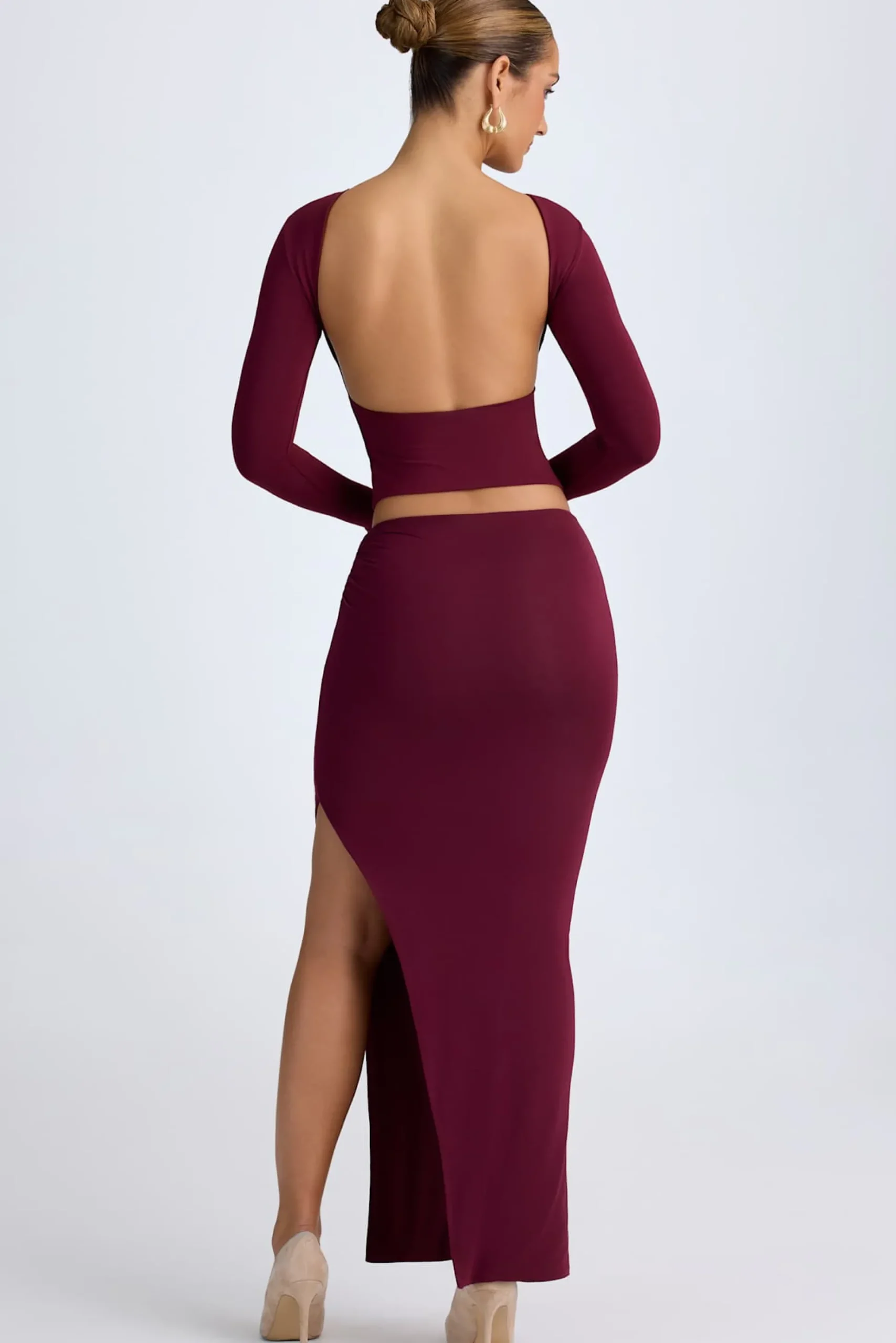 Oh Polly Skirts & Skorts | Bottoms^Modal Low-Rise Maxi Skirt in Wine Red WineRed