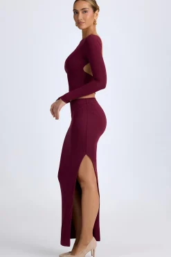 Oh Polly Skirts & Skorts | Bottoms^Modal Low-Rise Maxi Skirt in Wine Red WineRed