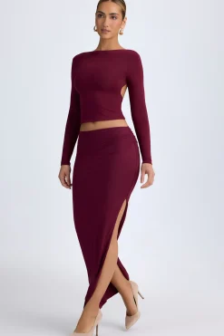 Oh Polly Skirts & Skorts | Bottoms^Modal Low-Rise Maxi Skirt in Wine Red WineRed